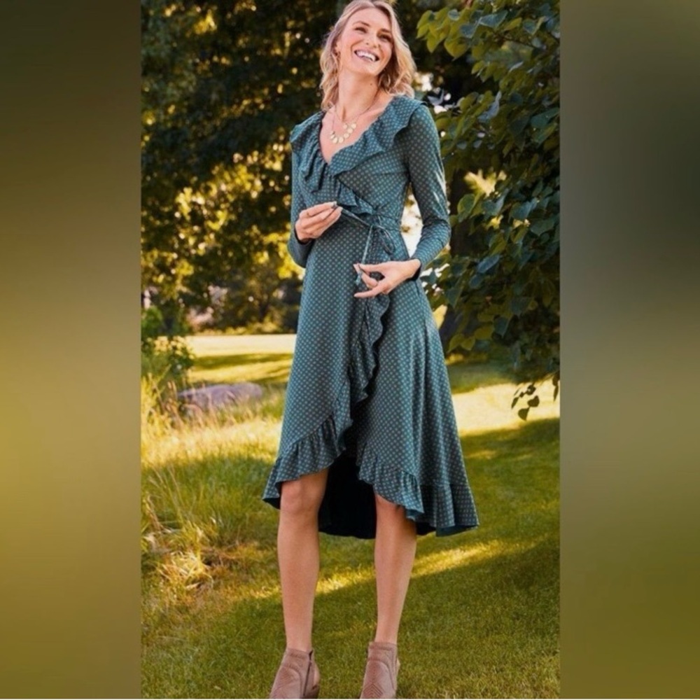 Matilda Jane Green Asymmetrical Wrap Sundress
